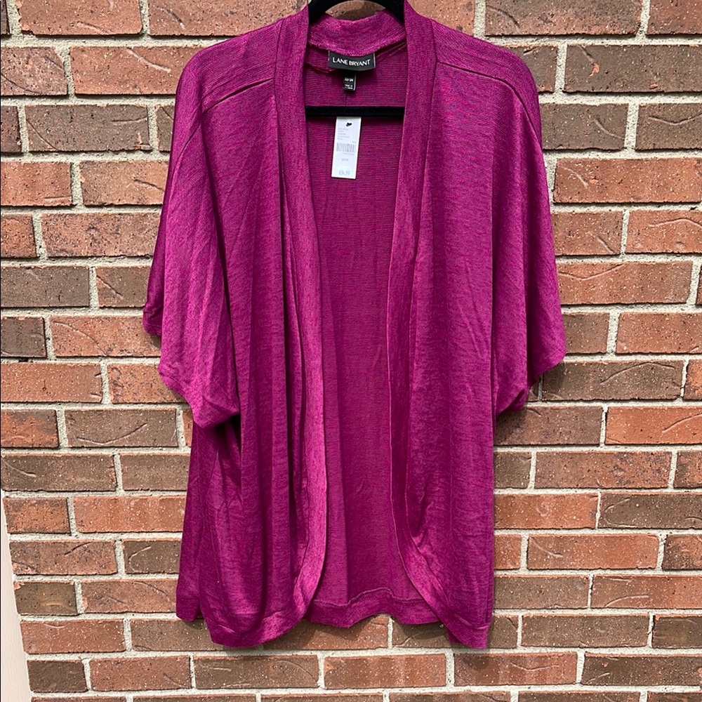 Lane Bryant Burgundy Boxy Oversized Cardigan
